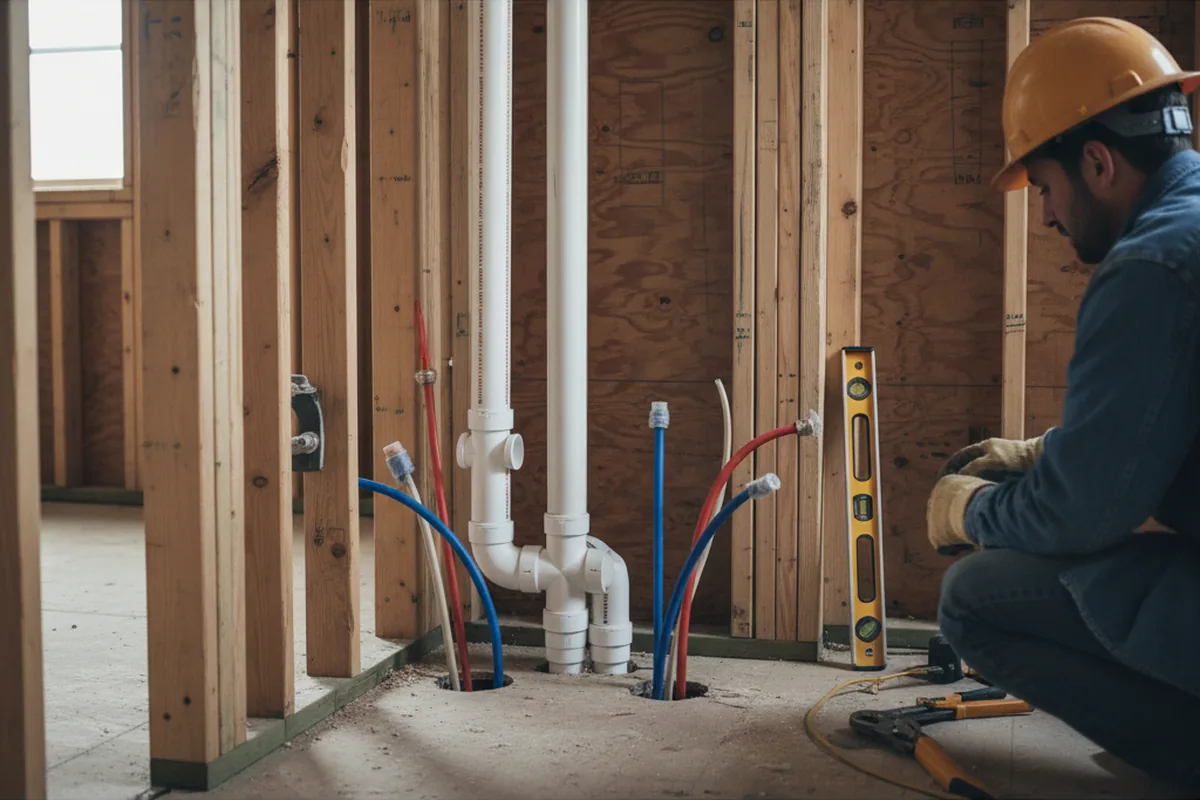 Drain and supply rough-in during Drain Cleaning in Hutto