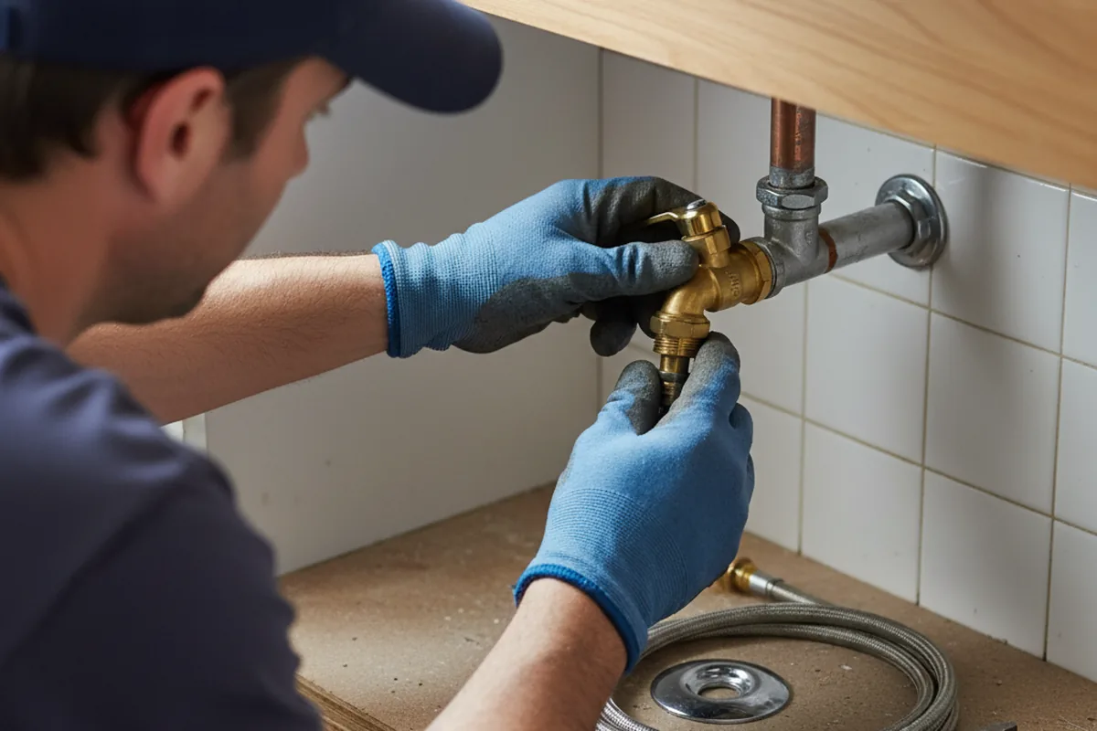 Shutoff valve and fitting work during Burst Pipe Repair in Hutto